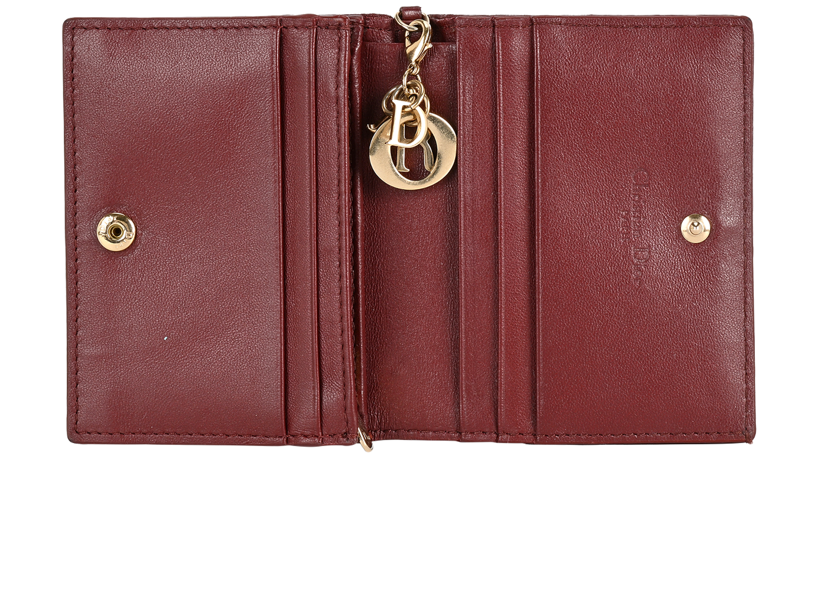 Christian Dior Mini Lady Dior Gardenia Wallet, &pound;295, Accessories, Burgundy, Leather, Other view